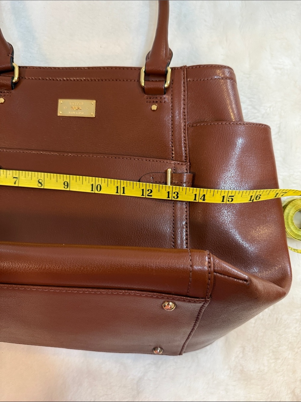 🤎 Lauren Ralph Lauren RLL Cognac Tote Bag - Picture 11 of 13